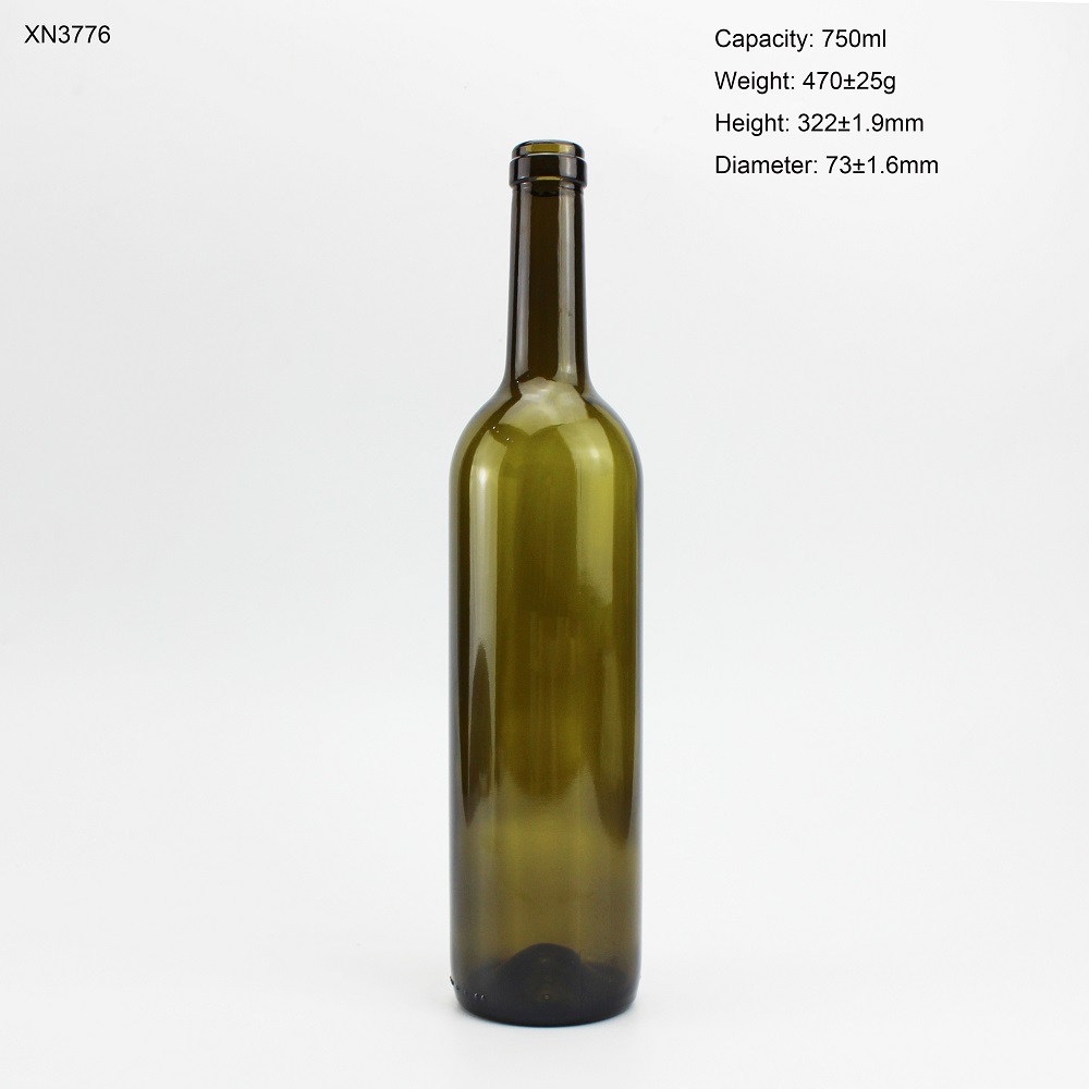 2021 750ML Bordeaux Dark Green Wine Glass Bottle For Sale